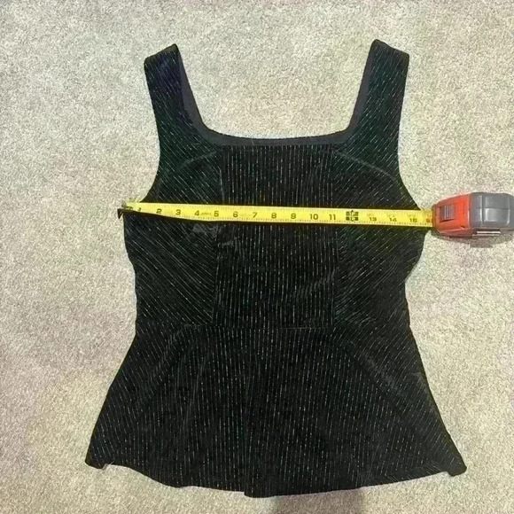 Velvety black and silver sparkly peplum tank - Picture 5 of 5